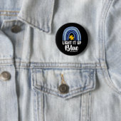 Lighting It Up Blue Rainbow Autismus Awareness Fam Button (Beispiel)