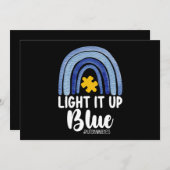 Lighting It Up Blue Rainbow Autismus Awareness Fam Einladung (Vorne/Hinten)