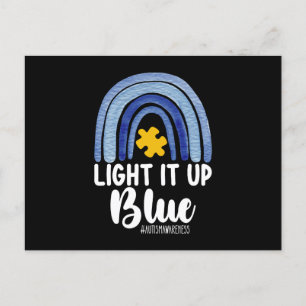 Lighting It Up Blue Rainbow Autismus Awareness Fam Postkarte