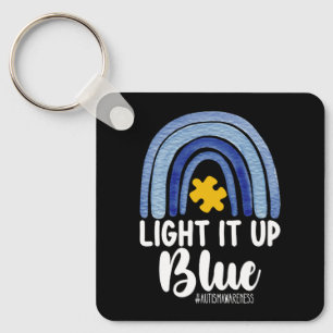 Lighting It Up Blue Rainbow Autismus Awareness Fam Schlüsselanhänger