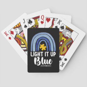 Lighting It Up Blue Rainbow Autismus Awareness Fam Spielkarten