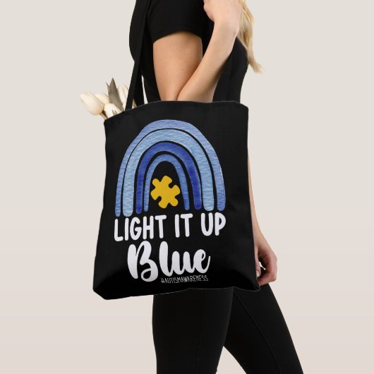 Lighting It Up Blue Rainbow Autismus Awareness Fam Tasche (Von Nahem)