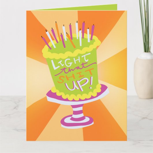 Lighting It Up Funny Birday Card Karte (Vorderseite)