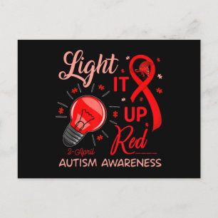 Lighting It Up Red Autismus Awareness Puzzle Männe Postkarte