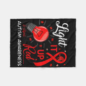 Lighting It Up Red Autismus Awareness Ribbon Puzzl Fleecedecke (Vorderseite (Horizontal))