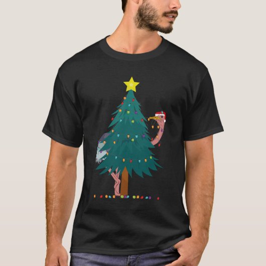 Lighting Ostrich funny Christmas T-Shirt (Vorderseite)