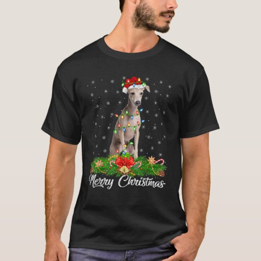 Lighting Xmas Matching Weihnachtsmannmütze Italien T-Shirt (Vorderseite)