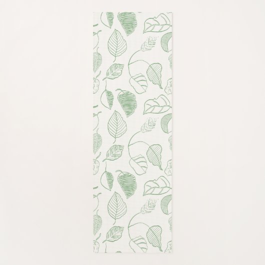 Lightleaf Flow Monochromatisches Blattgrün Off-Whi Yogamatte (Vorderseite)