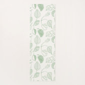Lightleaf Flow Monochromatisches Blattgrün Off-Whi Yogamatte (Rückseite)