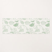 Lightleaf Flow Monochromatisches Blattgrün Off-Whi Yogamatte (Vorderseite (Horizontal))