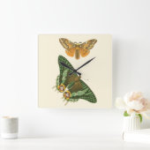 Lightly Bordered Butterfly Painting Quadratische Wanduhr (Zuhause)