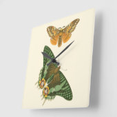 Lightly Bordered Butterfly Painting Quadratische Wanduhr (Winkel)
