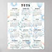 Lightly Floral Design 20256Wall Calendar Poster (Vorne)