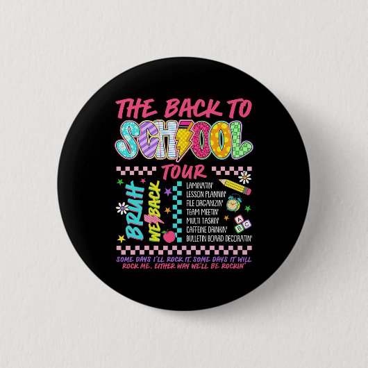 Lightning Bolt Abcd Zurück zur Schule Tour Bruh We Button (Vorderseite)