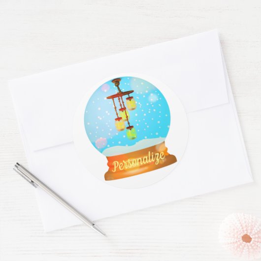 Lightning Bug Laternenschneekugel Runder Aufkleber (Umschlag)