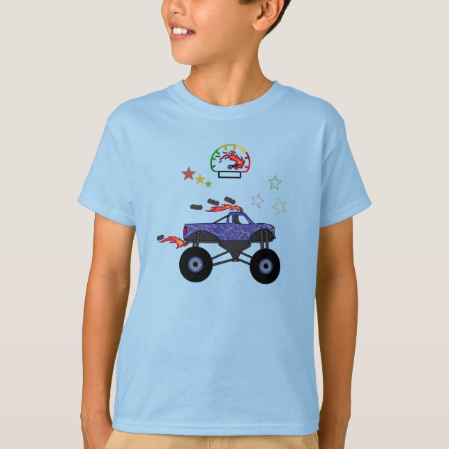 Lightning Fire Monster Truck T-Shirt (Vorderseite)