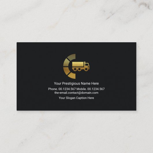 Lightning Gold Line Box Trucker Visitenkarte (Rückseite)