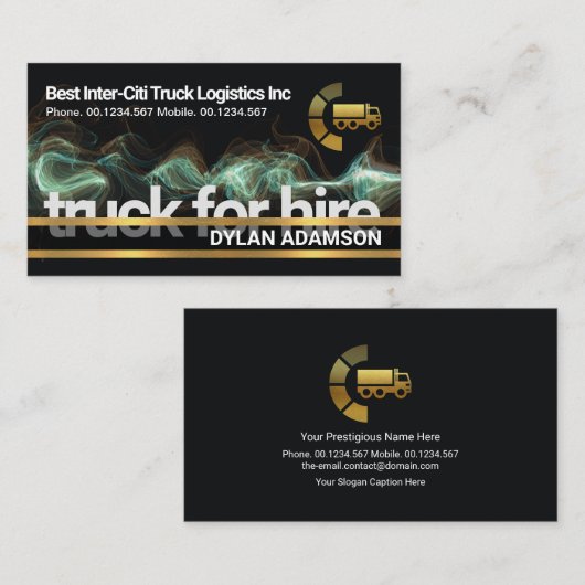 Lightning Gold Line Box Trucker Visitenkarte (Vorne/Hinten)