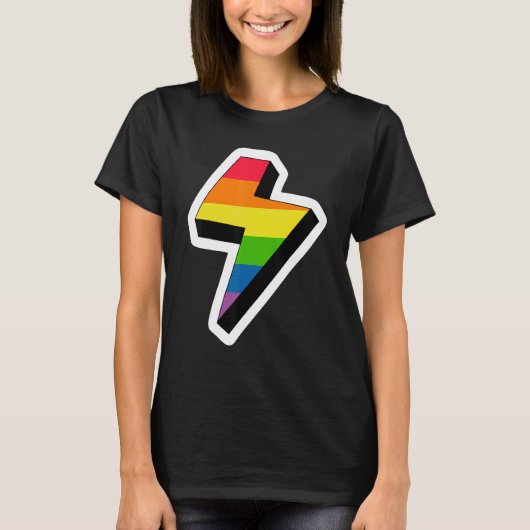 Lightning Lgbtq Gay Rights Proud Pride Rainbow T-Shirt (Vorderseite)