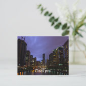 Lightning Over Chicago River Danke Postcard Postkarte (Stehend Vorderseite)