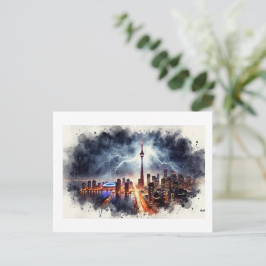 Lightning Over Toronto,  Postkarte (Stehend Vorderseite)