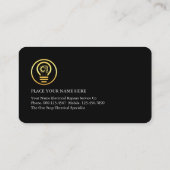 Lightning Powers Bulb Tools Filament Visitenkarte (Rückseite)