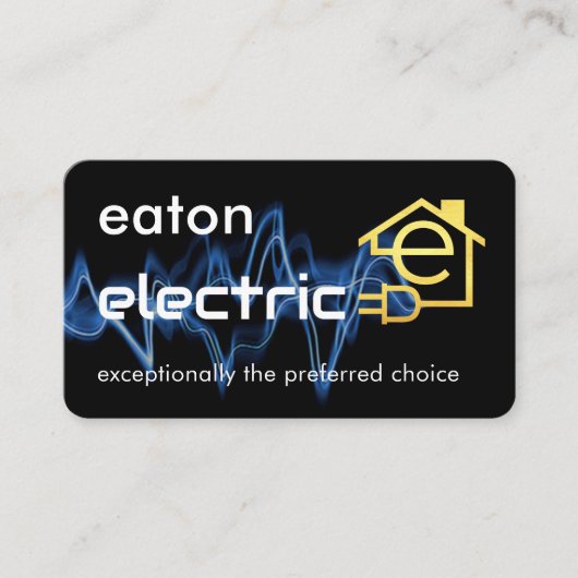 Lightning Powers Gold Letter-e Circuit Home Visitenkarte (Vorderseite)