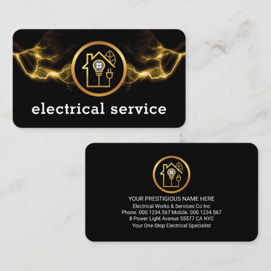 Lightning Powers Home Electrical Circuit Visitenkarte (Vorne/Hinten)