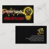 Lightning Powers Up Letter-e Home Lightbulb Visitenkarte (Vorne/Hinten)