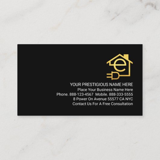 Lightning Powers Up Light Bulb Visitenkarte (Rückseite)