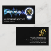 Lightning Powers Up Light Bulb Visitenkarte (Vorne/Hinten)