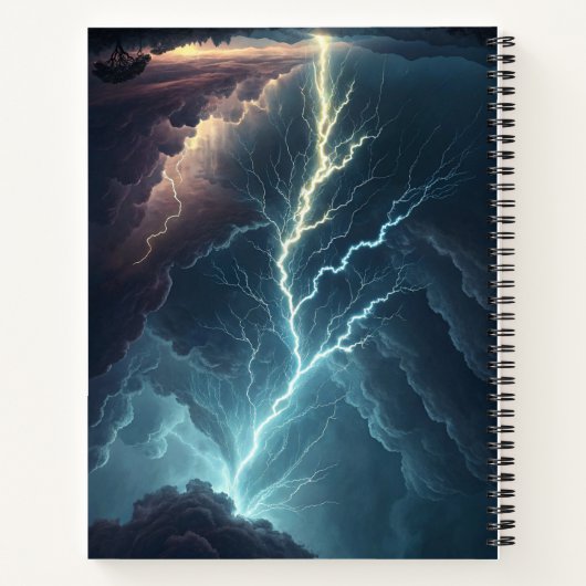 Lightning Storm Art Notebook Notizblock (Rückseite)
