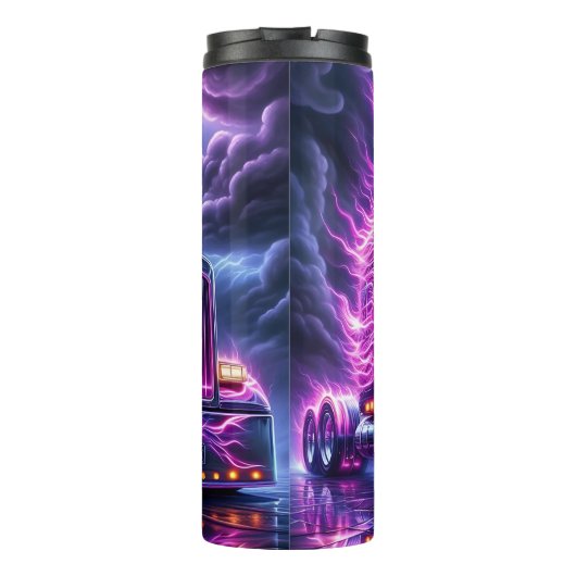 Lightning Storm Lila Thermosbecher (Rückseite)
