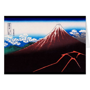 Lightning Storm Mt Fuji Hokusai japanische Kunst