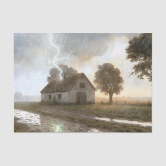 Lightning Strike Bauernhof Decoupage Seidenpapier (Vorderseite)