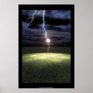Lightning Strikes a Tree Poster