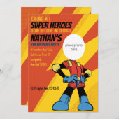 Lightning Superhero Einladung zum Geburtstag (Vorne/Hinten)