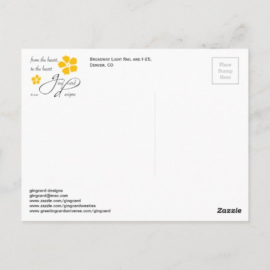 LightRail, I-25, Broadway Station, Denver, CO Postkarte (Rückseite)