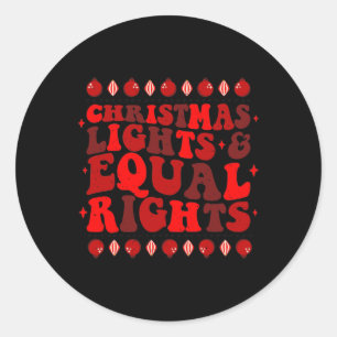 Lights & Equal Rights Feminist Pajama Pro choi Runder Aufkleber