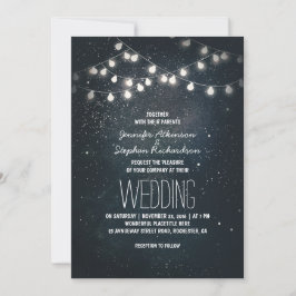 Lights and Night Stars Vintag Elegante Hochzeit Einladung