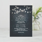 Lights and Night Stars Vintag Elegante Hochzeit Einladung (Stehend Vorderseite)