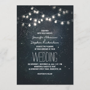 Lights and Night Stars Vintag Elegante Hochzeit Einladung