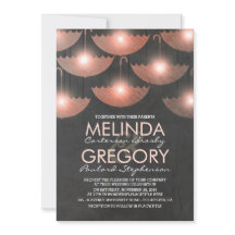 Lights and Umbrellas Chalkboard Pink Wedding