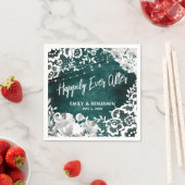 Lights Blume rustikale Aquamarine glücklich immer Serviette (Beispiel)