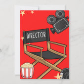 Lights Camera Action Birthday Einladungskarte (Rückseite)