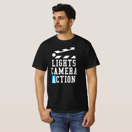 Lights Camera Action Clapper Board - Crew T-Shirt (Vorne ganz)