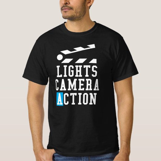 Lights Camera Action Clapper Board - Crew T-Shirt (Vorderseite)