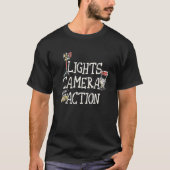 Lights Camera Action Film Director T Shirt (Vorderseite)