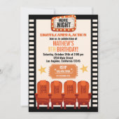 Lights Camera Action Movie Night Birthday Einladung (Vorderseite)