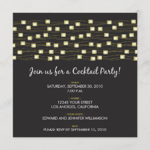 Lights-Cocktail-Party Einladung (schwarz)